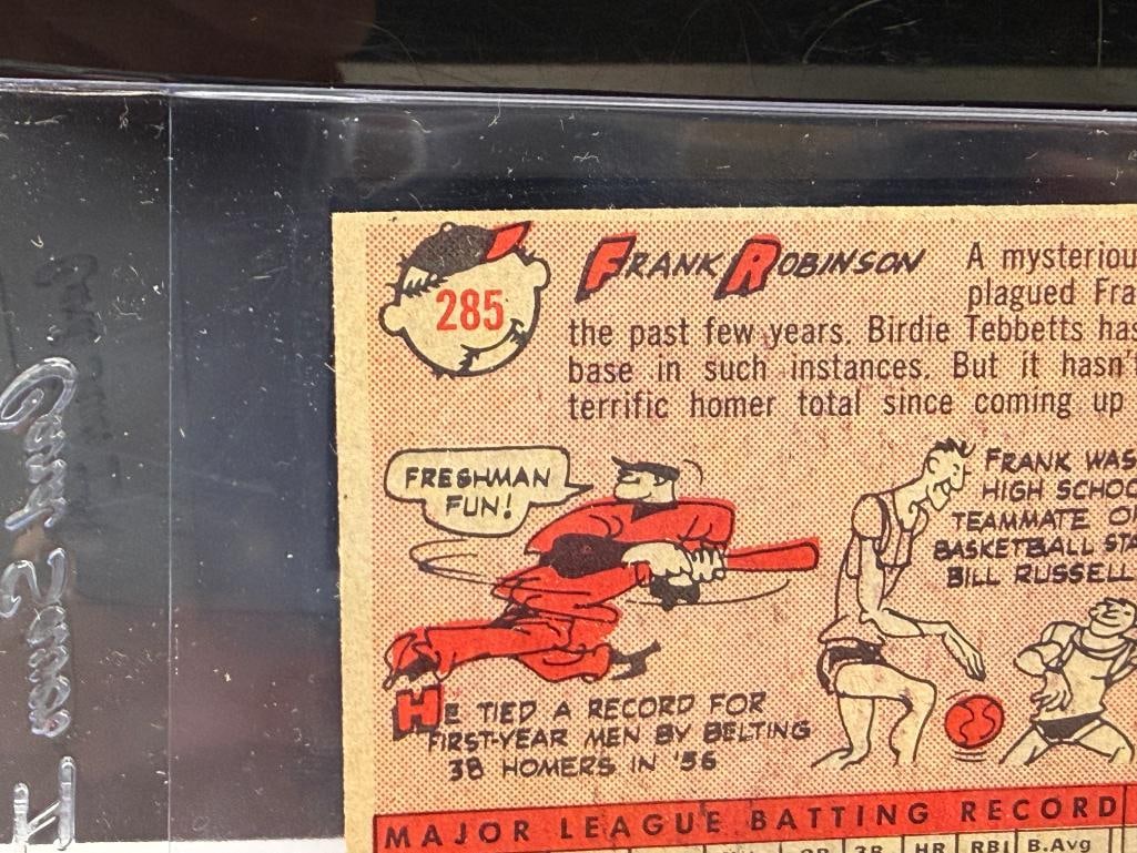 1958 TOPPS #285 FRANK ROBINSON BASEBALL CARD - 7