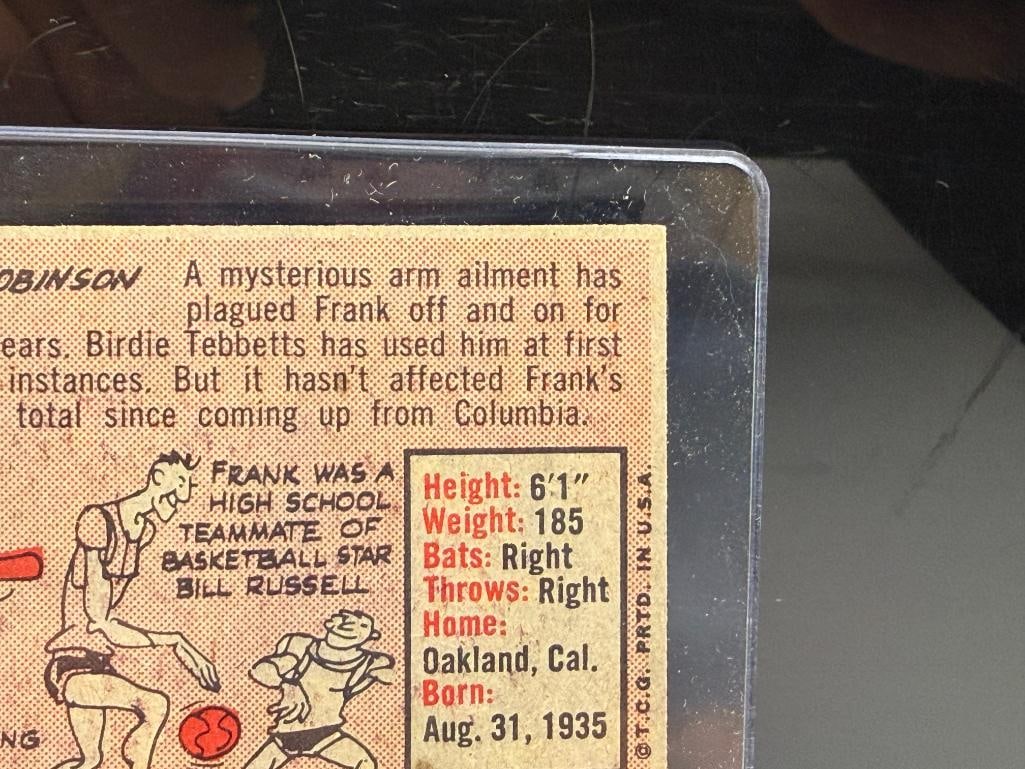 1958 TOPPS #285 FRANK ROBINSON BASEBALL CARD - 9