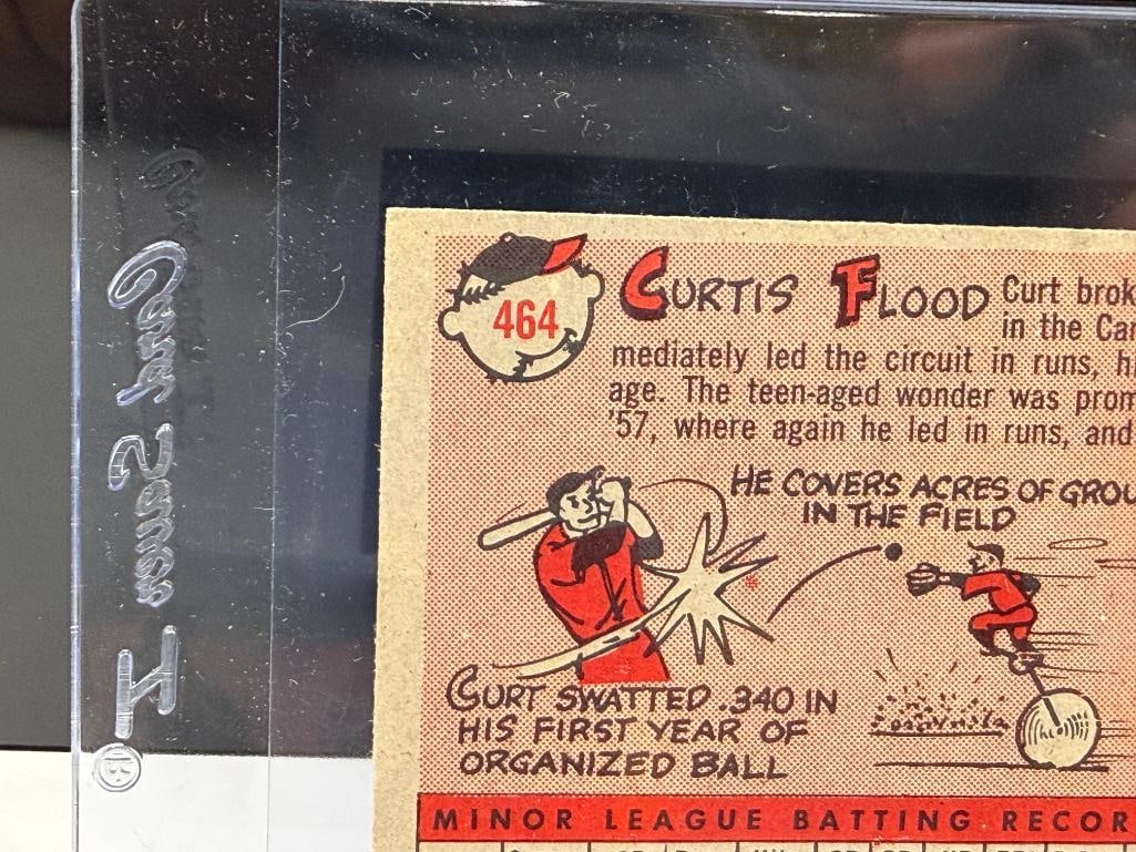 1958 TOPPS #464 CURT FLOOD BASEBALL CARD - 7