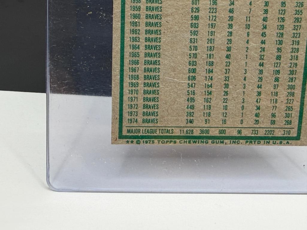 1975 TOPPS #660 HANK AARON BASEBALL CARD - 7