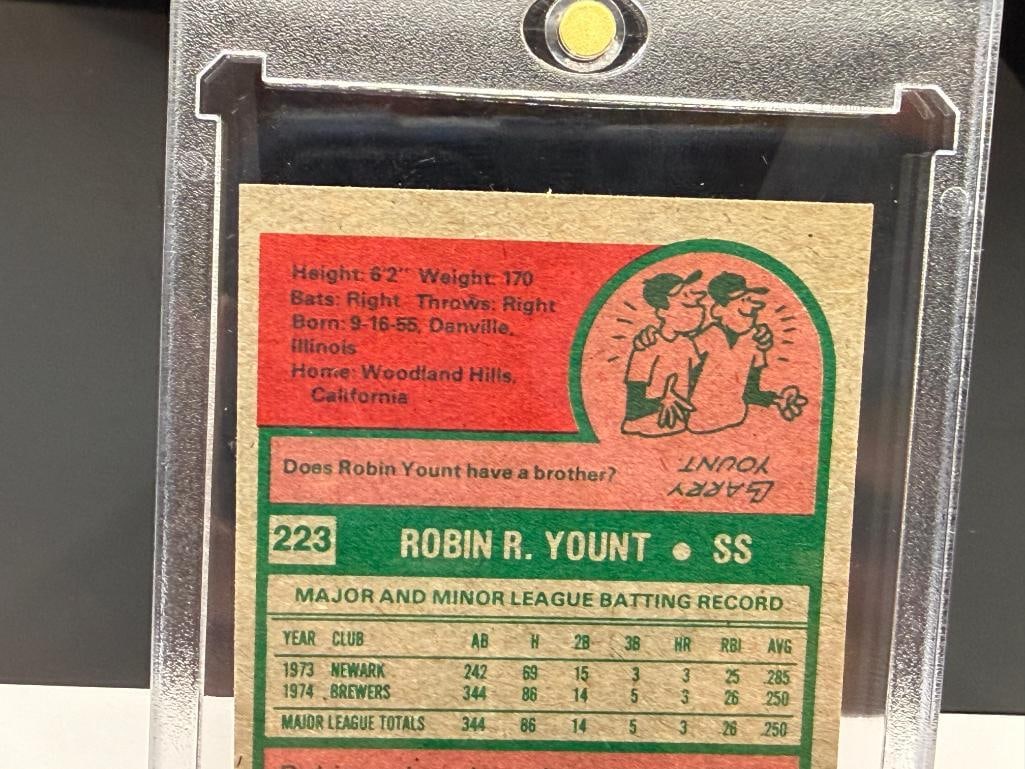 1975 TOPPS #223 ROBIN YOUNT ROOKIE BASEBALL CARD - 7