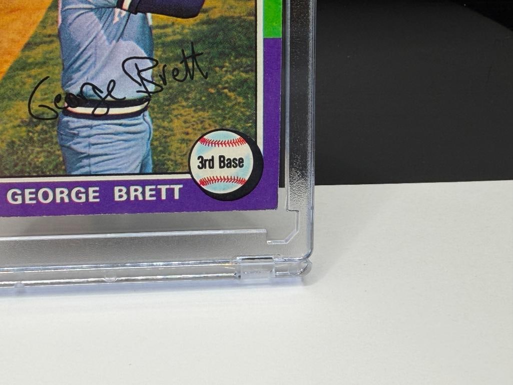 1975 TOPPS #228 GEORGE BRETT ROOKIE BASEBALL CARD - 5
