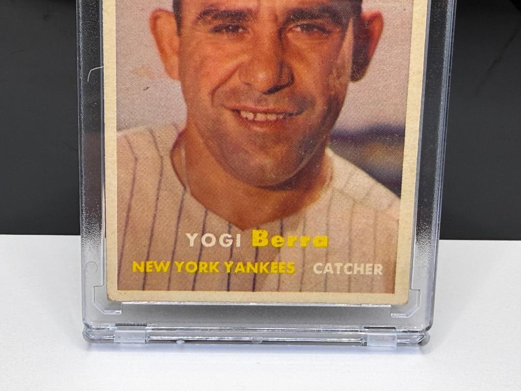1957 TOPPS #2 YOGI BERRA BASEBALL CARD - 3