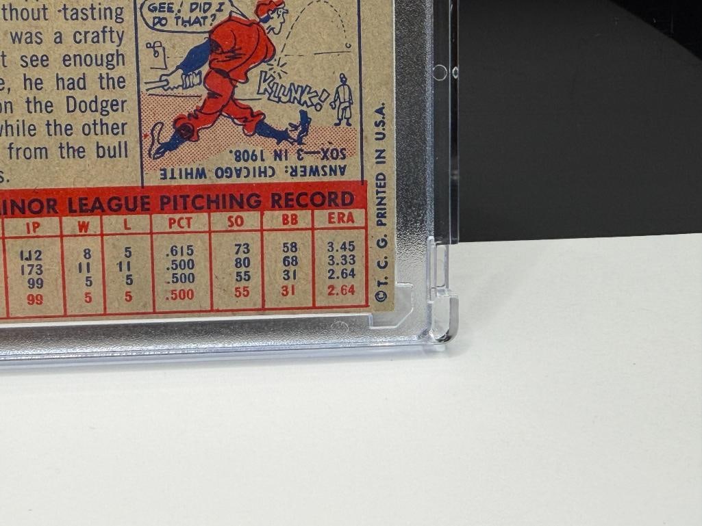 1957 TOPPS #18 DON DRYSDALE ROOKIE BASEBALL CARD - 9
