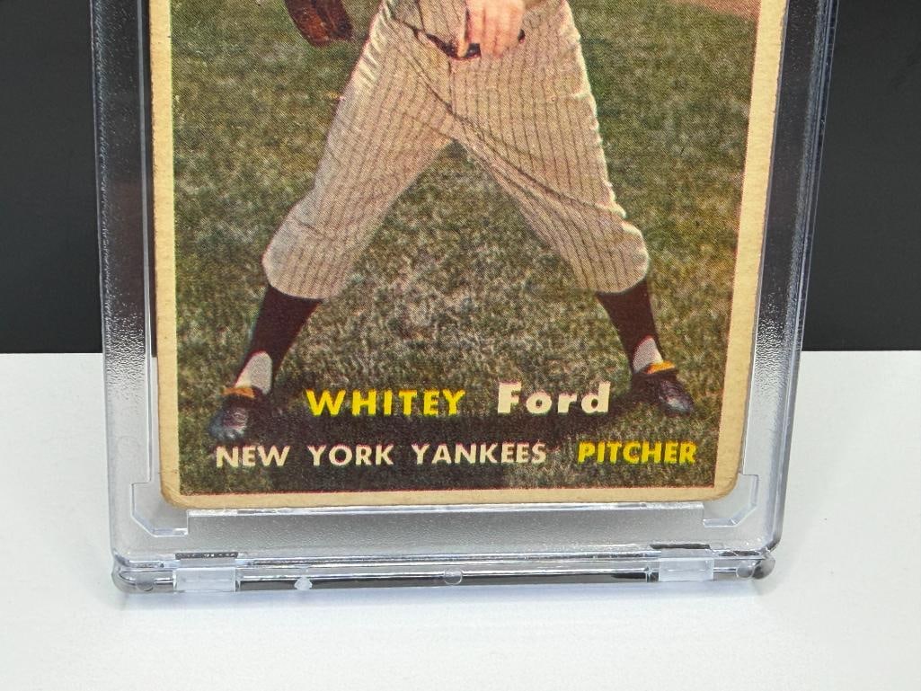 1957 TOPPS #25 WHITE FORD BASEBALL CARD - 3