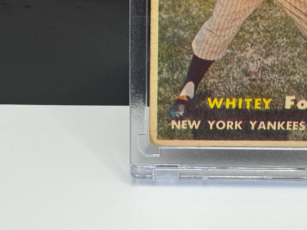 1957 TOPPS #25 WHITE FORD BASEBALL CARD - 4
