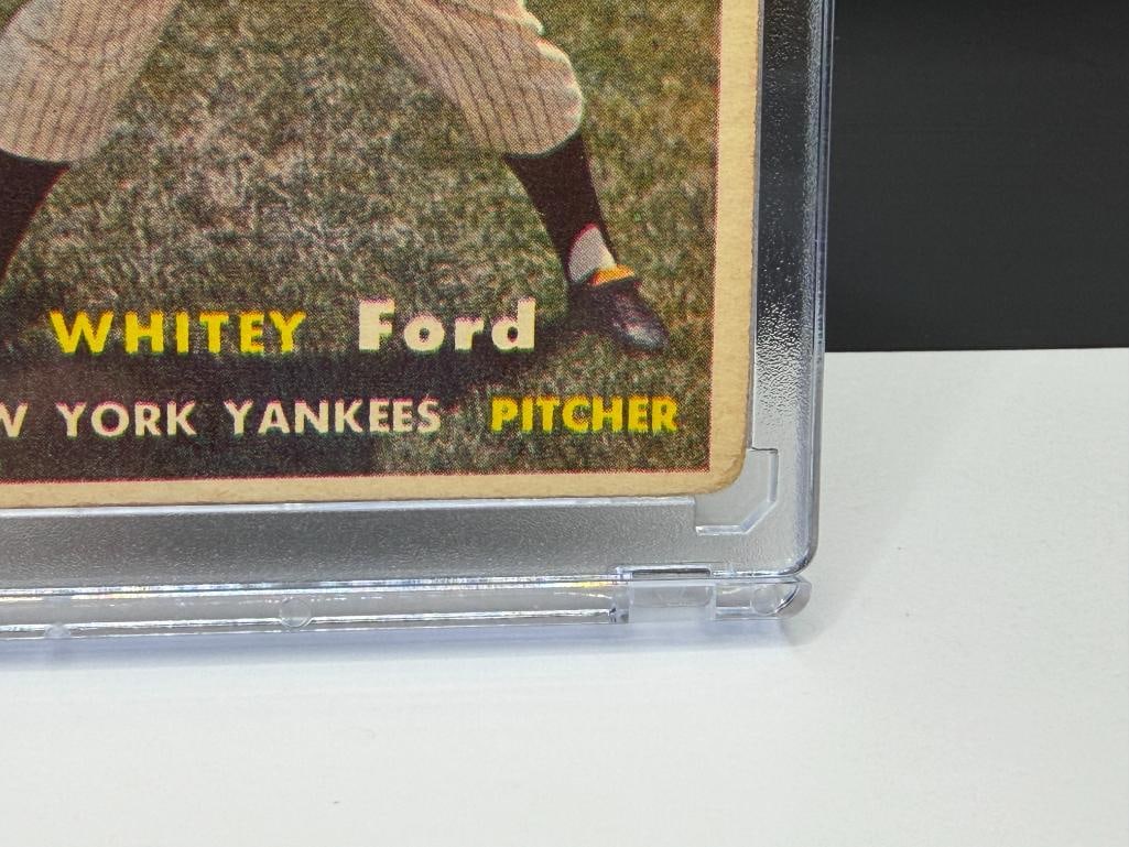 1957 TOPPS #25 WHITE FORD BASEBALL CARD - 5