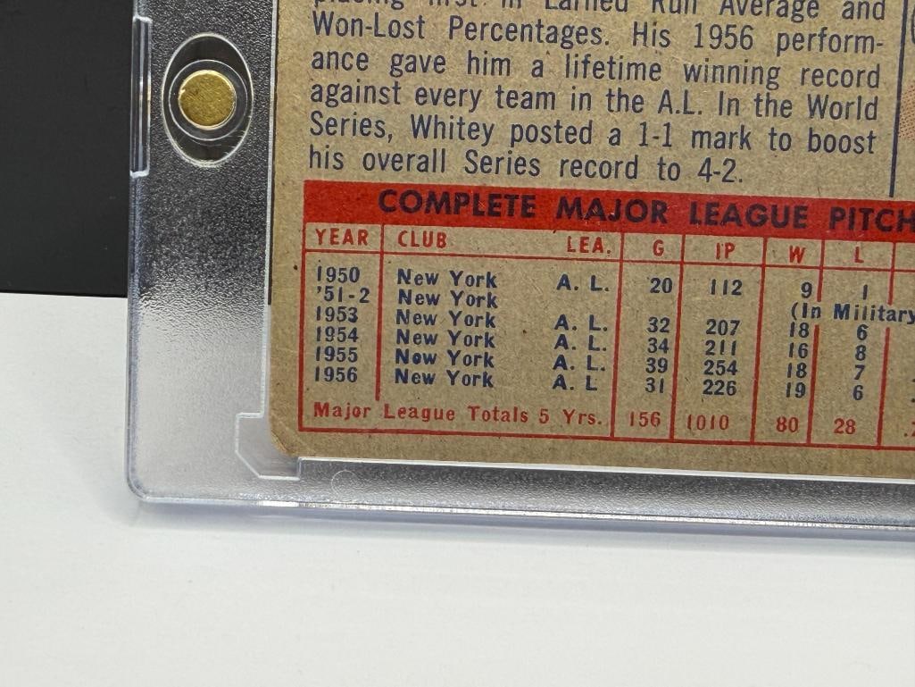 1957 TOPPS #25 WHITE FORD BASEBALL CARD - 8