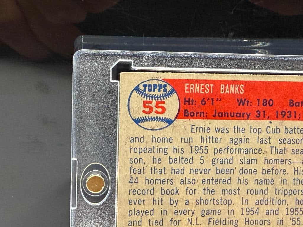1957 TOPPS #55 ERNIE BANKS BASEBALL CARD - 8
