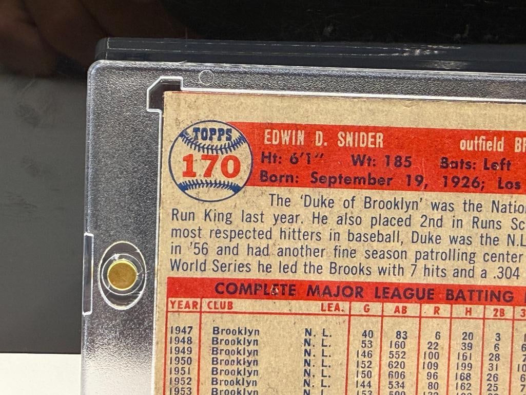 1957 TOPPS #170 DUKE SNIDER BASEBALL CARD - 7