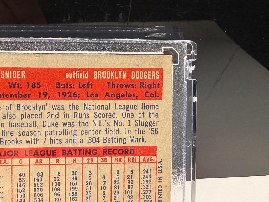 1957 TOPPS #170 DUKE SNIDER BASEBALL CARD - 8