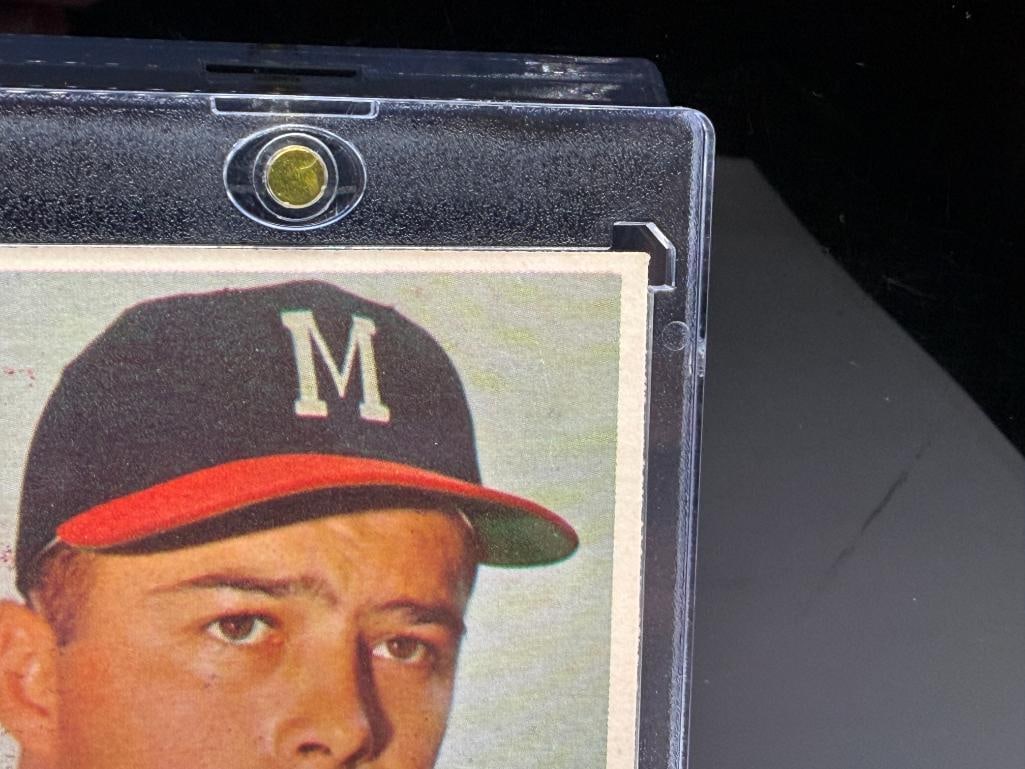 1957 TOPPS #250 ED MATHEWS BASEBALL CARD - 5