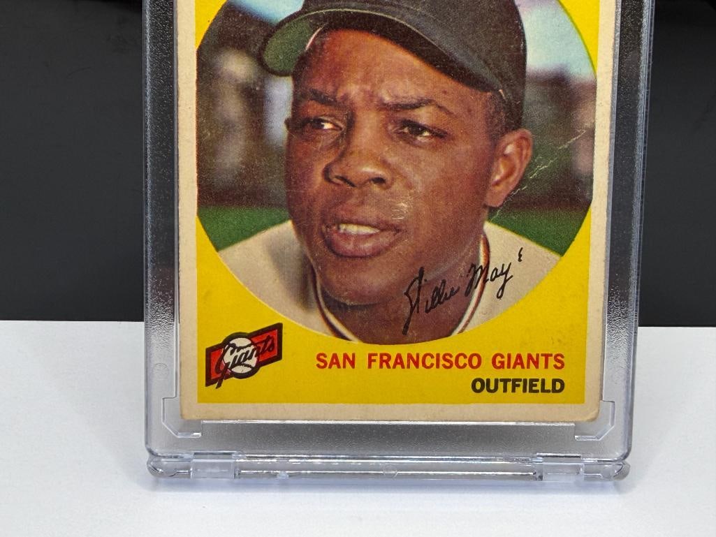 1959 TOPPS #50 WILLIE MAYS BASEBALL CARD - 3