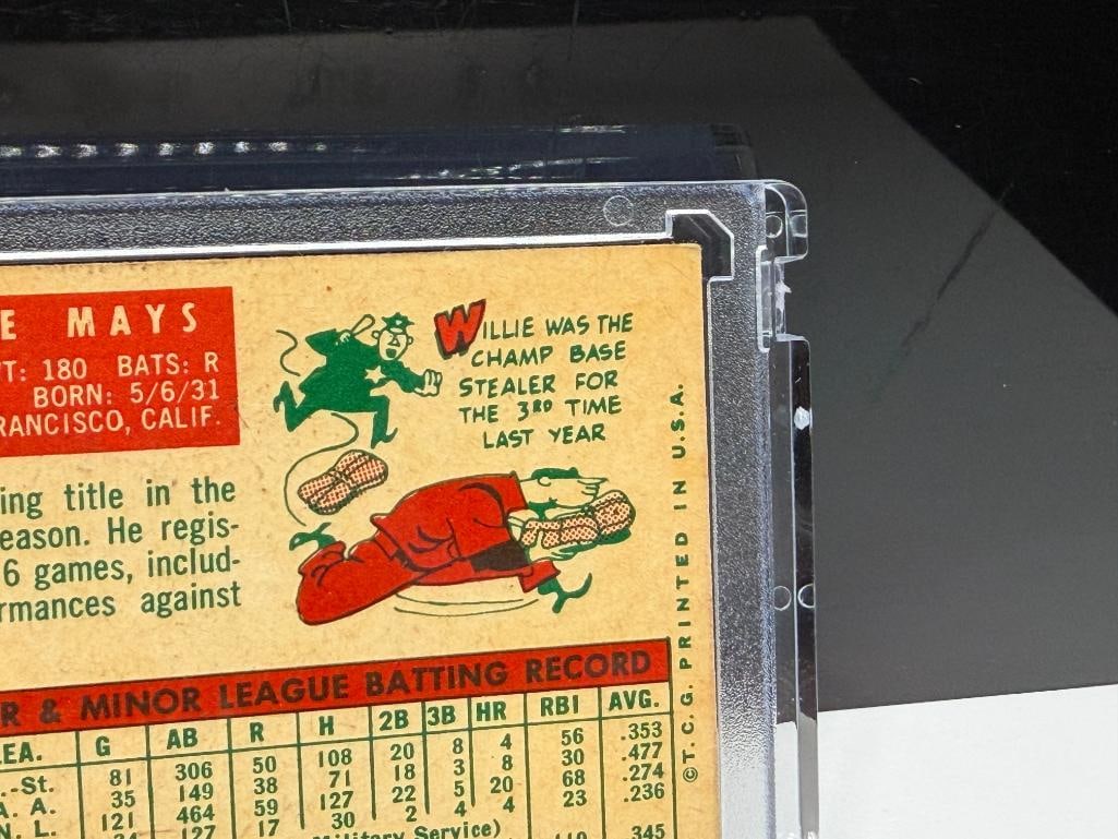 1959 TOPPS #50 WILLIE MAYS BASEBALL CARD - 8