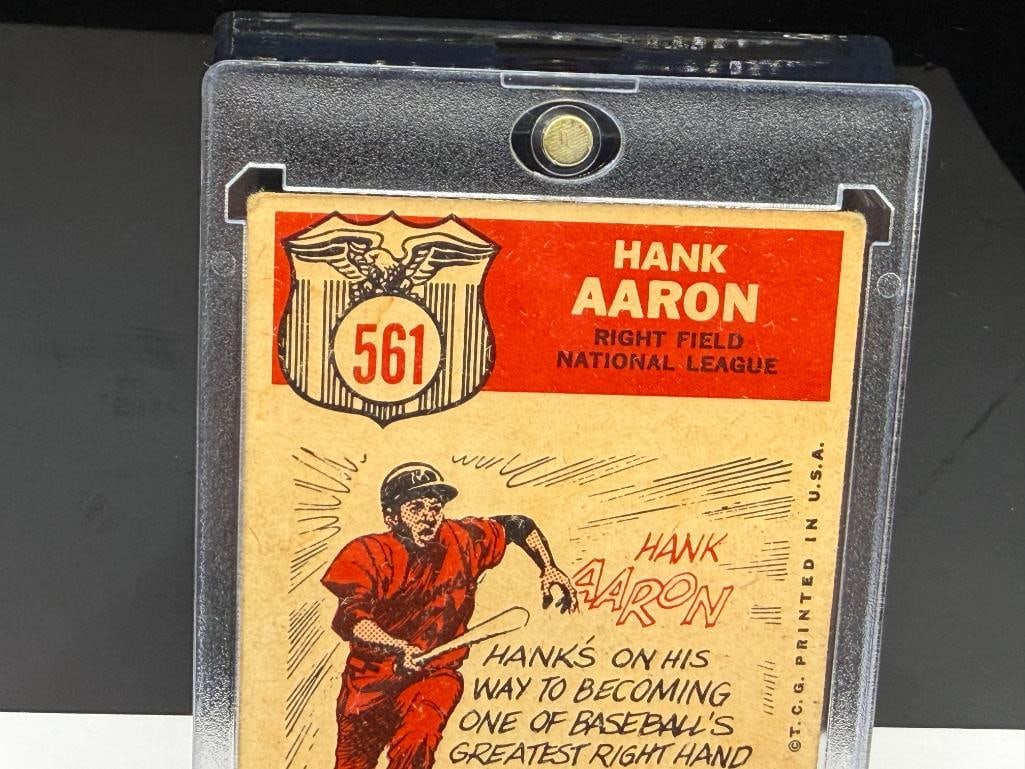 1959 TOPPS #561 HANK AARON 59' ALL STAR SELECTION THE SPORTING NEWS BASEBALL CARD - 7