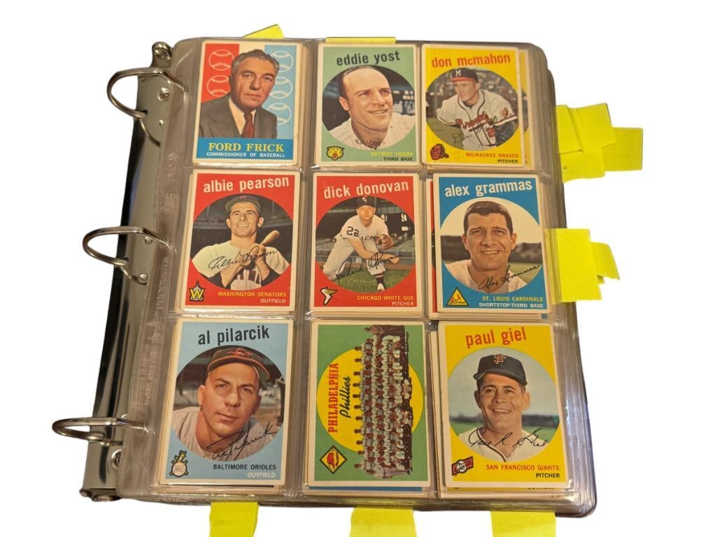1959 TOPPS BASEBALL CARD SET: GREAT SET OF VINTAGE BASEBALL CARDS IN VARIOUS CONDITIONS, INCLUDES SOME HALL OF FAMERS, ONLY MISSING SOME CARDS INCLUDING #10, 50, 109, 118, 163, 202, 317, 380, 387, 461, 464, 478, 514, 515, 561,