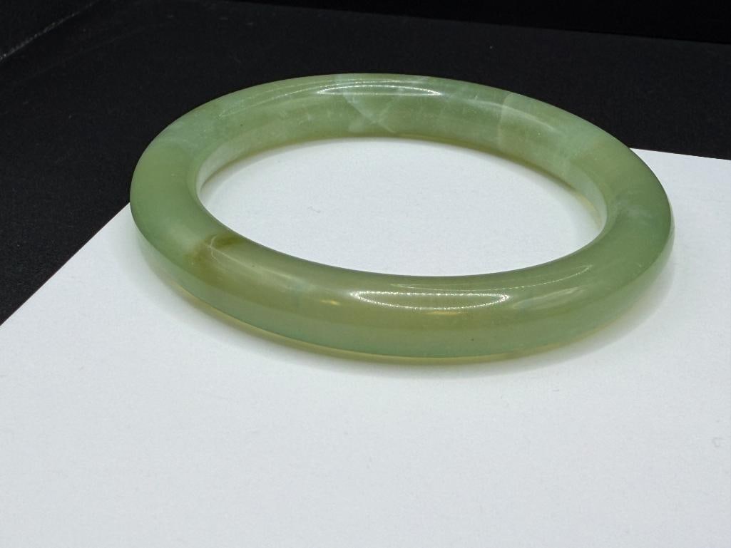 GREEN JADE BANGLE BRACELET - 2