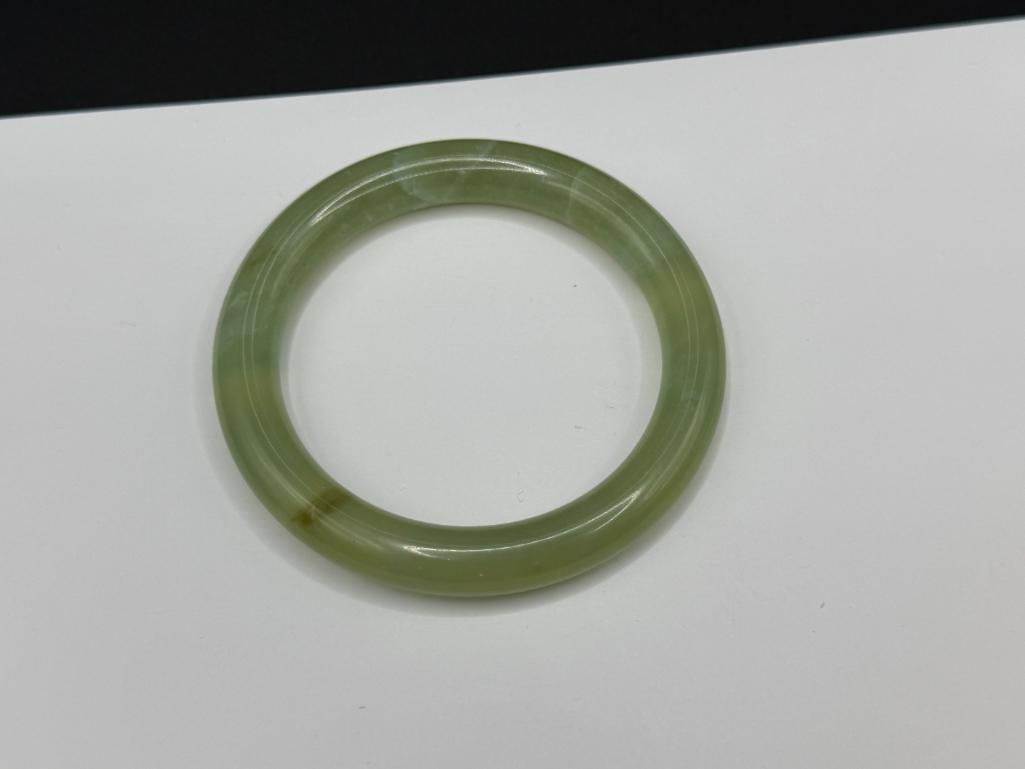 GREEN JADE BANGLE BRACELET - 4