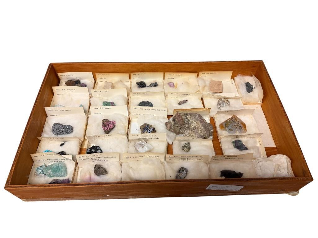 COLLECTION OF GEOLOGICAL SPECIMENS INCLUDING SCORIA, SANDSTONE, AZURITE, GYPSUM, AND MORE (1 of 10)