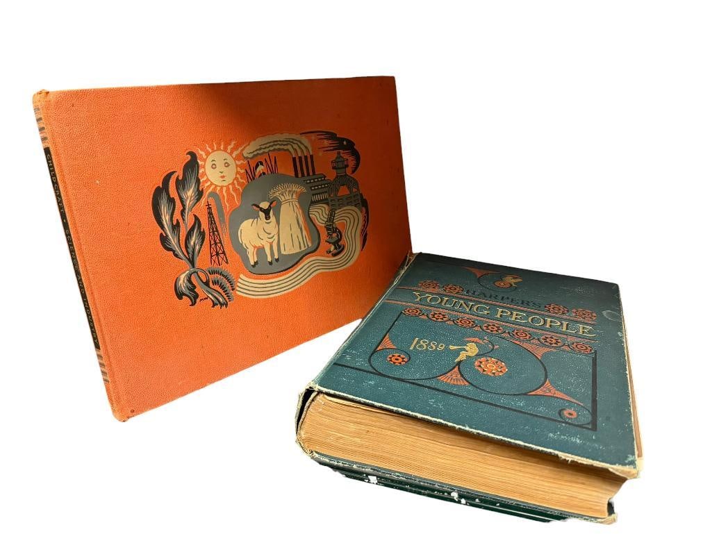 " HARPER'S YOUNG PEOPLE " COPYRIGHT 1889 BOOK AND VOLUME 14 " SCIENCE AND INDUSTRY " CHILDCRAFT B... (1 of 14)
