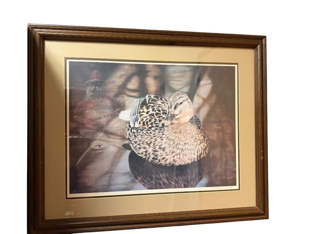 SIGNED AND NUMBERED 1999 OHIO STATE DUCK STAMP PRINT BY TIMOTHY DONOVAN FEATURING A FEMALE MALLARD (1 of 6)