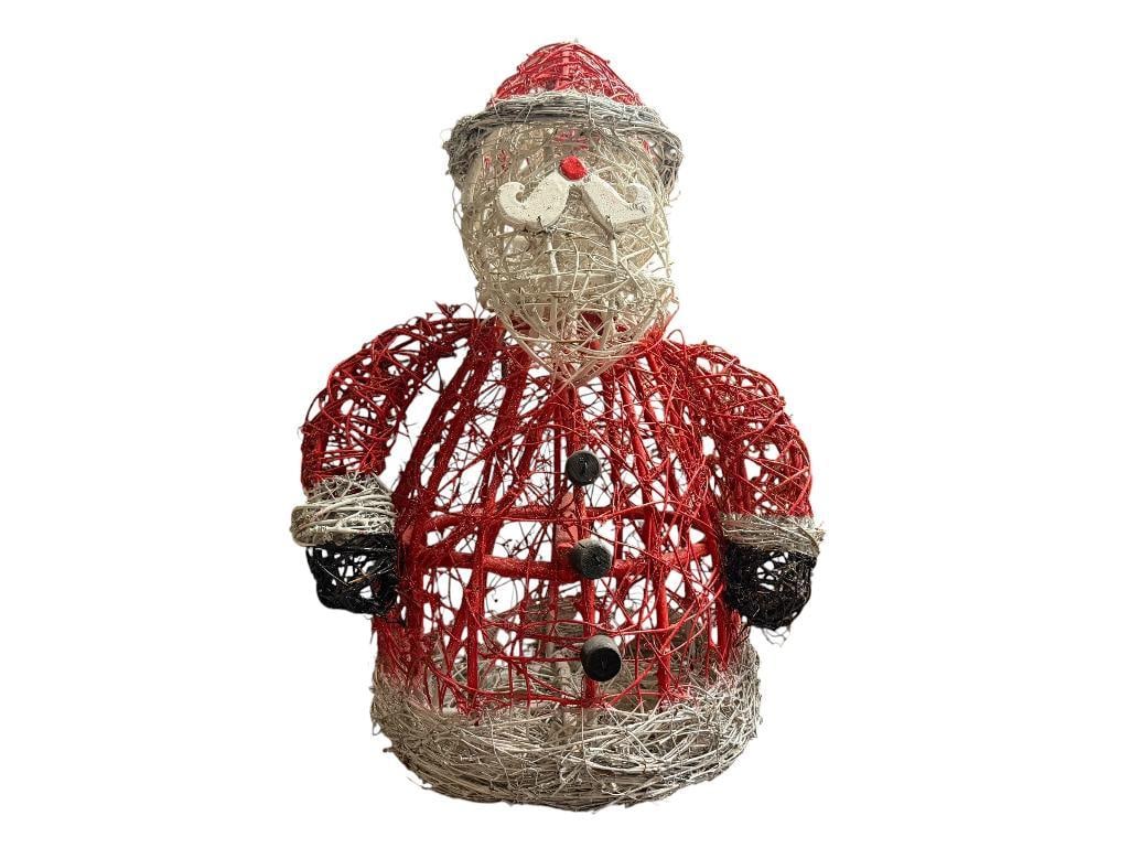 UNIQUE PAINTED WOVEN WOOD BRANCHES SANTA CLAUS HOLIDAY CHRISTMAS DISPLAY: 26" H