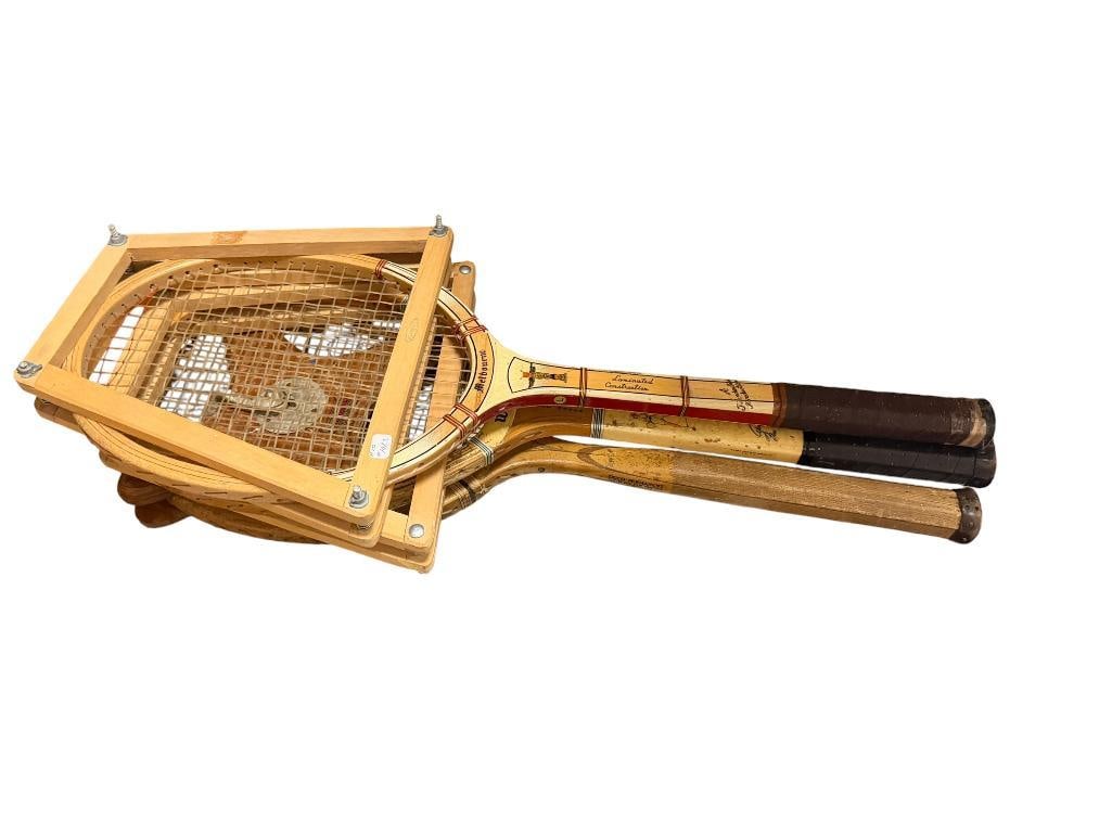 THREE VINTAGE TENNIS RACKETS INCLUDING WILSON COURT QUEEN, MELBOURNE, AND MAY SUTTON BUNDY (1 of 15)