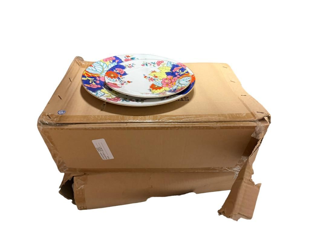 IMPERIAL LEAF CHINA SET INCLUDING DINNER PLATES, BREAD PLATES, AND CUPS IN ORIGINAL PACKAGING (1 of 8)