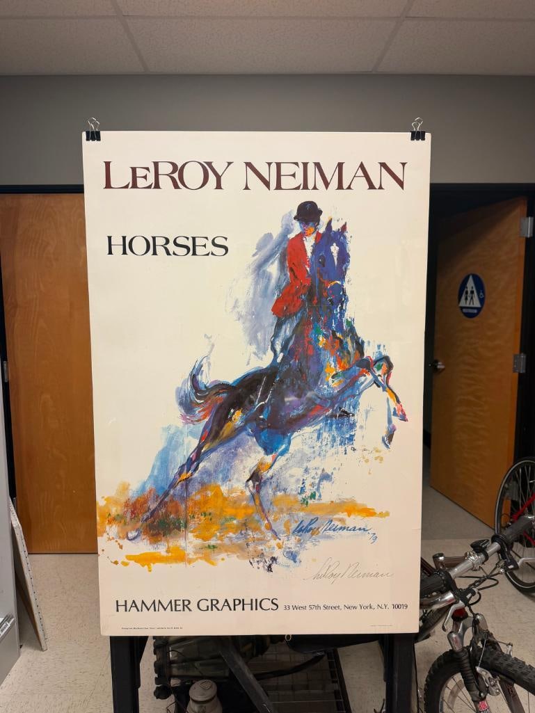 LEROY NEIMAN "HORSES" HAMMER GRAPHICS POSTER BY HARRY N. ABRAMS INC. - 3