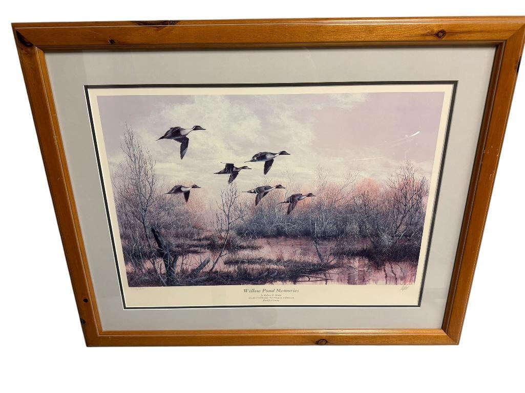 " WILLOW POND MEMORIES " SIGNED AND NUMEBRED PRINT BY ROBERT E. BINKS FOR 1990 DUCKS UNLIMITED (1 of 8)