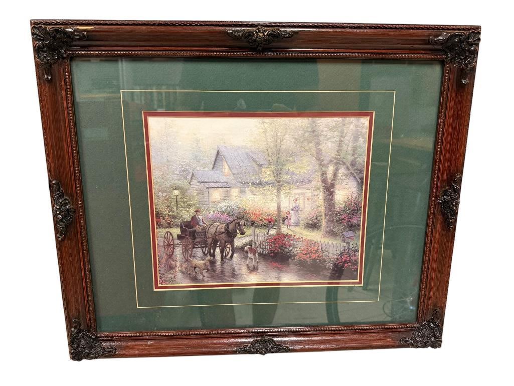 " SUNDAY OUTING " VICTORIAN STYLE PRINT BY RENOWN ARTIST THOMAS KINKADE (1 of 9)