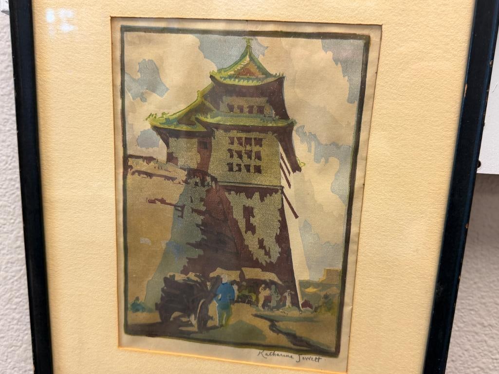 KATHERINE JOWETT BRITISH ARTIST BLOCK PRINT TITLED GATE OF THE RISING SUN, PEKING - 2