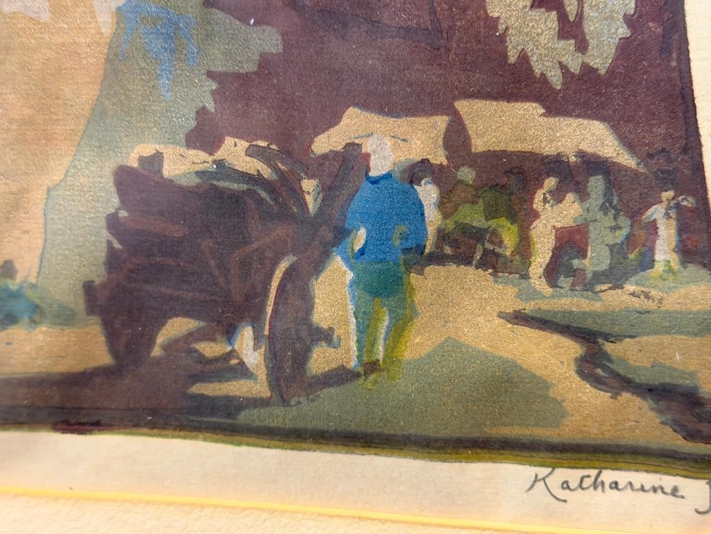 KATHERINE JOWETT BRITISH ARTIST BLOCK PRINT TITLED GATE OF THE RISING SUN, PEKING - 9