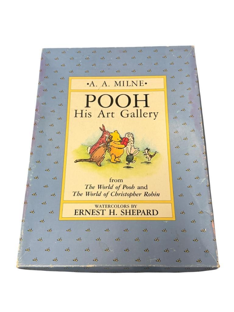 VINTAGE BOX SET POOH HIS ART GALLERY WATERCOLOR PRINTS BY ERNEST H. SHEPARD SET OF SIX (1 of 18)