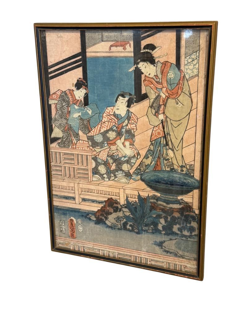 UTAGAWA HIROSHIGE UKIYO-E JAPANESE ARTIST BLOCK PRINT CIRCA MID-1800'S (1 of 7)