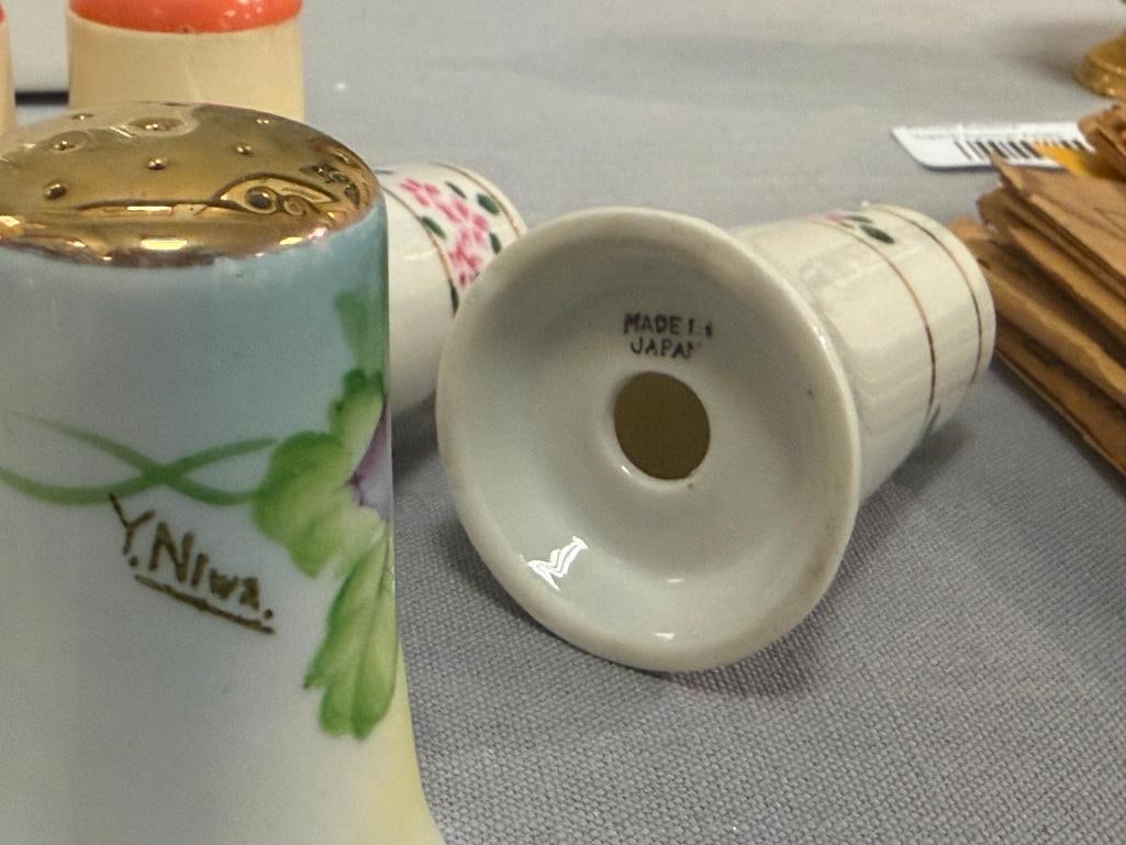 VINTAGE / MID-CENTURY SALT AND PEPPER SHAKER COLLECTION, PORCELAIN, CHINA, LUSTERWARE, HAND PAINTED - 8