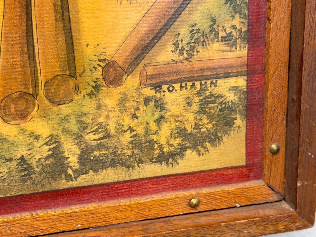 HISTORICAL NEVADA MINING SHAFT DURING COMSTOCK LODE CHOLLAR NO.1 CROSS SAVAGE SHAFT PAINTING - 6