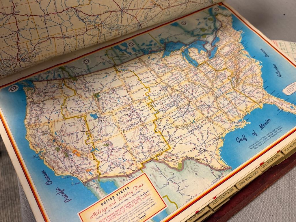 1957 VINTAGE SHELL OIL CO. BOUND SERVICE STATION ROAD MAPS OF THE UNITED STATES - 8
