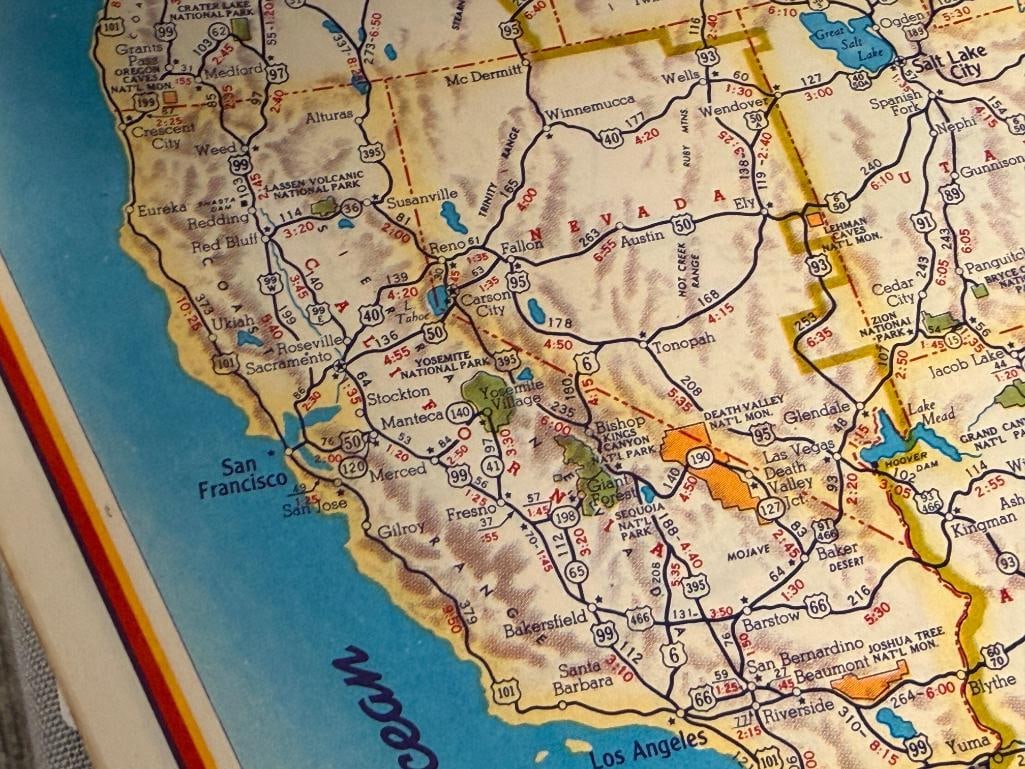 1957 VINTAGE SHELL OIL CO. BOUND SERVICE STATION ROAD MAPS OF THE UNITED STATES - 9