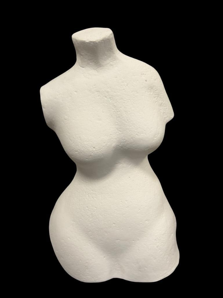 HEAVY PLASTER EVA BUST CONTEMPORARY NUDE FEMALE TORSO SCULPTURE (1 of 6)