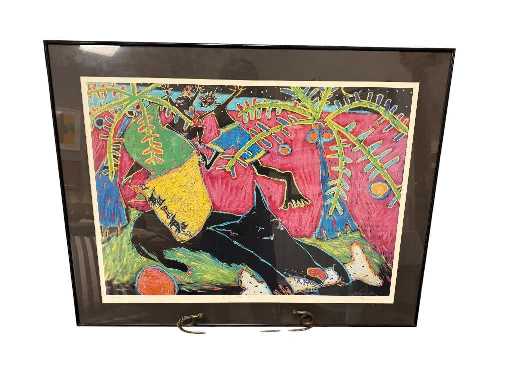 S. FRENCH LIMITED EDITION ABSRACT PRINT TITLED HAWAIIAN BONE DANCE NO. 287/500 (1 of 13)