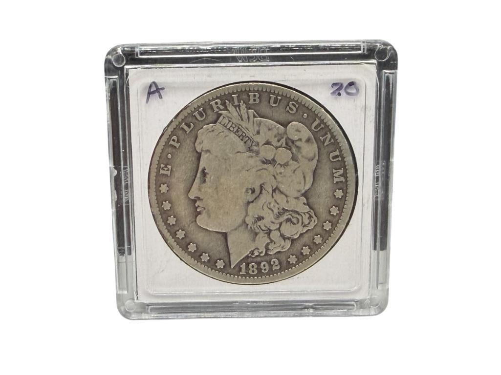 1892-O U.S. MORGAN SILVER DOLLAR: 90% SILVER