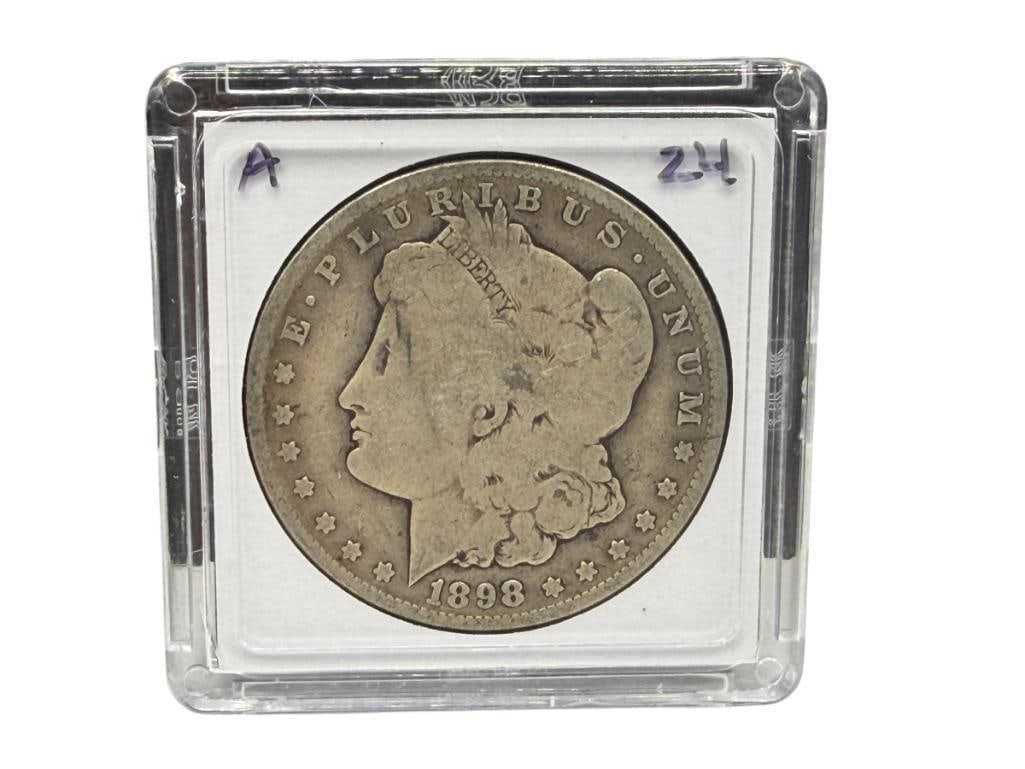 1898-S U.S. MORGAN SILVER DOLLAR (1 of 6)