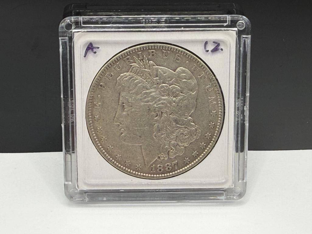 1887 U.S. MORGAN SILVER DOLLAR: 90% SILVER