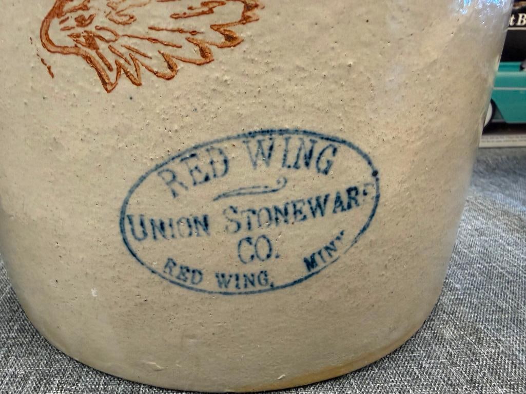 ANTIQUE RED WING UNION STONEWARE CO. POTTERY CROCK 2-GALLON MADE IN RED WING, MINN. - 3