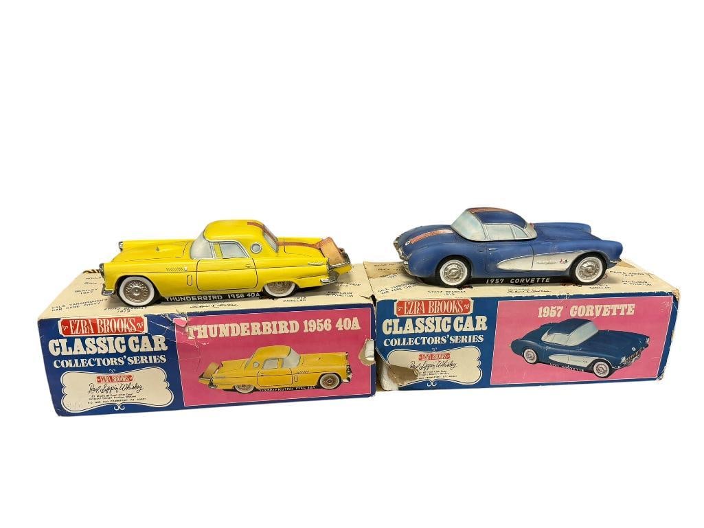 EZRA BROOKS VINTAGE CLASSIC CAR PORCELAIN WHISKEY DECANTERS 1957 CORVETTE 1956 THUNDEBIRD (1 of 20)