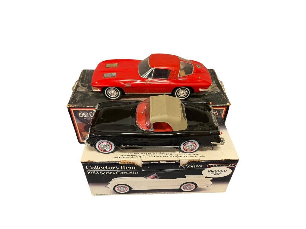 JAMES BEAM PORCELAIN VEHICLE DECANTERS 1953 CORVETTE AND 1963 CORVETTE STINGRAY (1 of 20)
