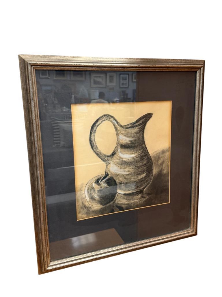 JAIMIE SALASCO PASTEL SKETCH OF VESSEL AND FRUIT STILL-LIFE (1 of 8)