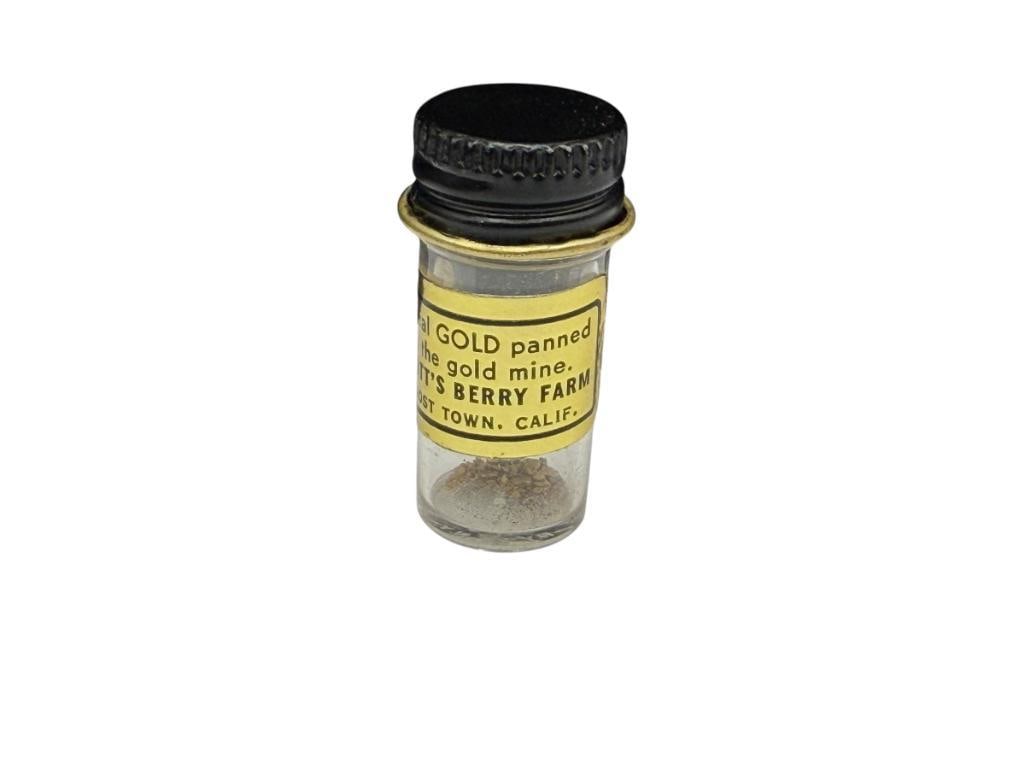 VIAL OF SMALL GOLD NUGGETS PANNED AT THE KNOTT'S BERRY FARM MINE GOLD MINE (1 of 3)