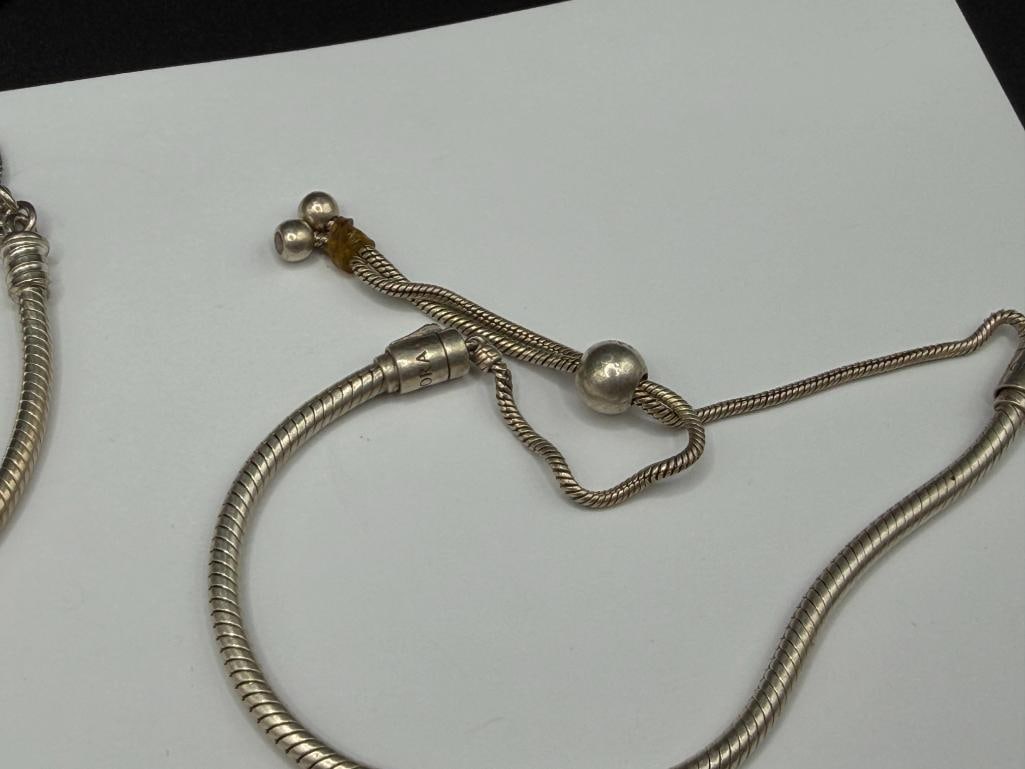 THREE STERLING SILVER CHARM BRACELETS INCLUDING ONE PANDORA - 4